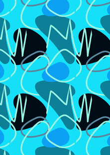 蓝调几何抽象图案背景