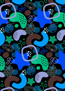 多彩抽象海洋生物图案