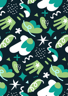 绿色运动元素无缝图案