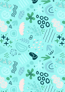 清新手绘风几何图案背景