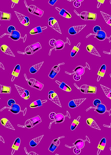 紫色背景多彩胶囊图案