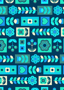 蓝绿色几何图案无缝背景