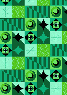 绿色几何图案拼接背景