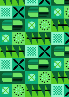 绿色几何图案无缝背景
