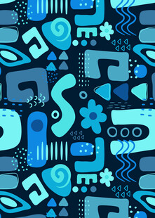 蓝绿色几何图案背景