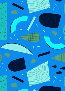 蓝色几何图案抽象背景图