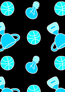 蓝色运动元素无缝图案