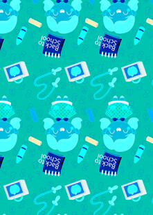 卡通风格电子元件图案