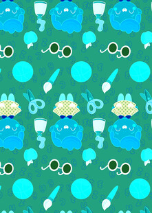 卡通牙科元素无缝图案