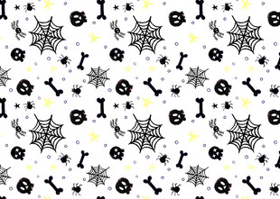 万圣节元素无缝图案背景