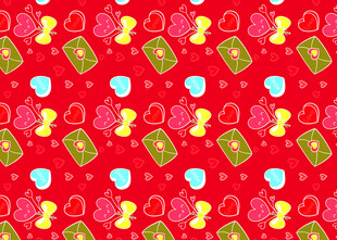 红色爱心图案背景装饰图