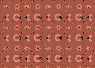 复古花卉几何图案背景