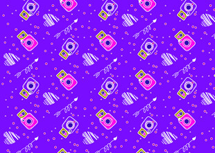 紫色卡通图案无缝背景图