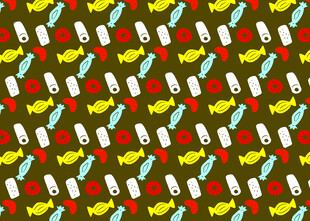 多彩卡通图案背景纹理