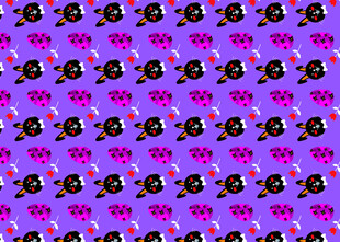 紫色背景的卡通图案