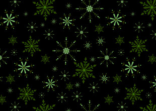 绿色雪花黑色背景图案