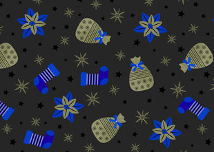 圣诞元素无缝图案背景