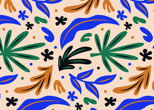 多彩植物图案背景纹理