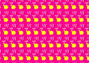 粉色背景带黄色圆点图案