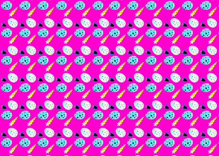 粉色背景多彩圆点图案