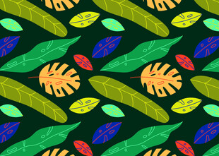 热带植物图案背景纹理