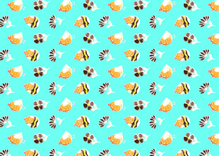 清新卡通动物图案背景