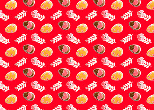 红色橘子图案背景纹理