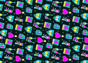 多彩卡通图案时尚背景图