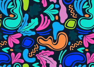 多彩抽象花纹图案设计