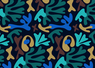 抽象植物图案无缝背景