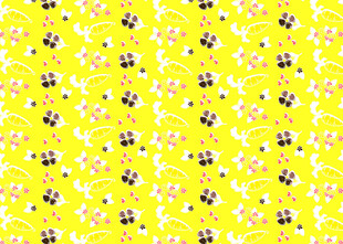 黄色花卉图案背景纹理