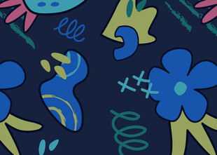 多彩抽象花卉图案设计