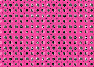 粉色背景上的多彩小图案