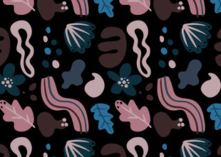 抽象海洋元素无缝图案