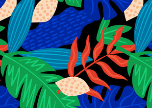 热带植物图案 