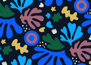 多彩抽象花卉图案设计