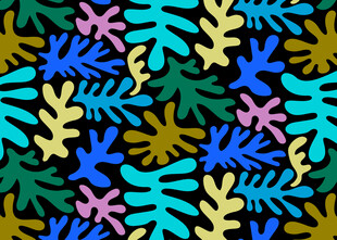 多彩手绘植物图案背景