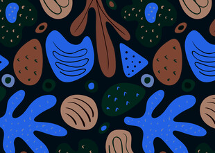 海洋元素抽象插画图案