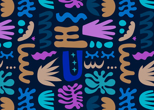 多彩抽象图案纹理背景