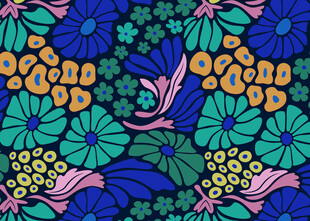 多彩花卉图案背景