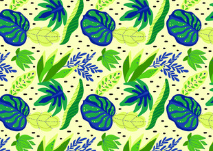 热带植物花纹图案设计
