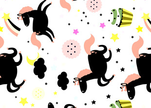 卡通动物趣味图案设计