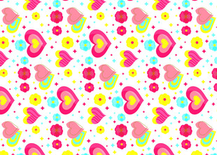 多彩爱心图案背景