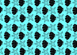 蓝底黑花纹几何图案背景