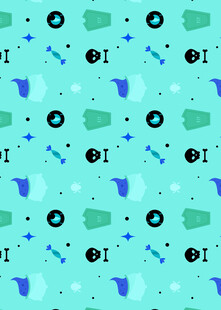 清新卡通风格海洋元素图案