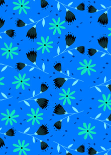 蓝色雪花爱心图案背景