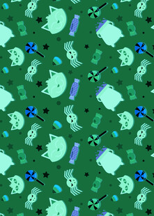 绿色幽灵图案背景纹理
