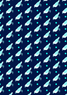 蓝色背景小鱼图案纹理