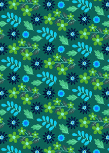 清新绿植花卉无缝图案