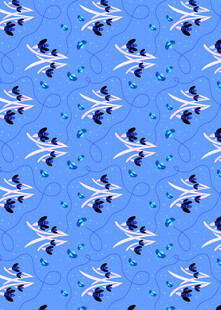 蓝色背景飞机图案设计